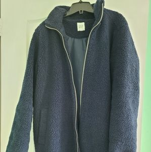 LIKE NEW- Oversized Gap Teddy Coat in Navy (Size M or L)